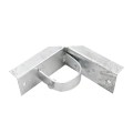 3" x 8" Wooden Fence to Round Metal Post Corner Adapter - Galvanized