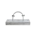 3" x 8" Wooden Fence to Round Metal Post Line Adapter - Galvanized